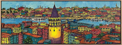 Işığın Dansı Galata'da Yağlı Boya Tablosu