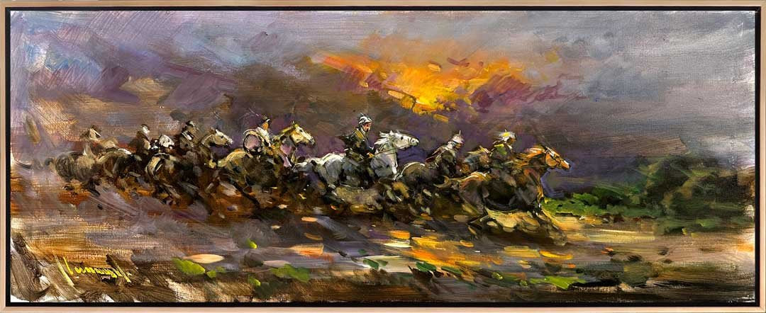 Rüzgarın İzinde Atlılar Yağlı Boya Tablosu