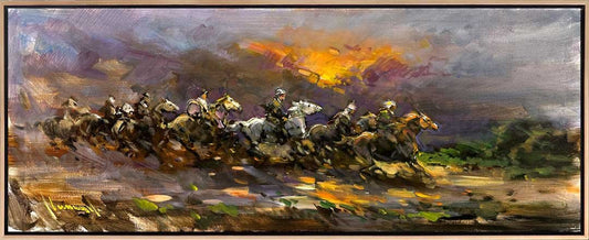 Rüzgarın İzinde Atlılar Yağlı Boya Tablosu