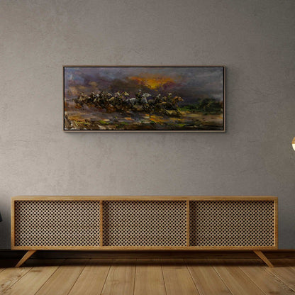 Rüzgarın İzinde Atlılar Yağlı Boya Tablosu