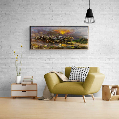 Rüzgarın İzinde Atlılar Yağlı Boya Tablosu