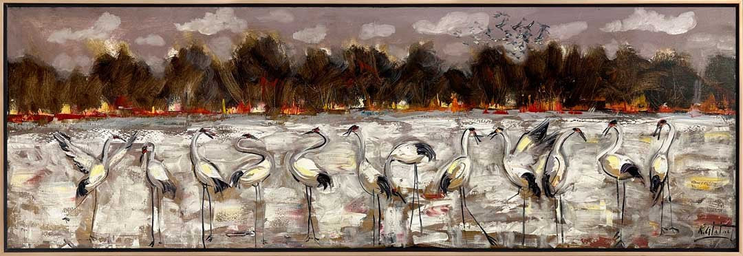 Turnaların Huzurlu Göçü Yağlı Boya Tablosu