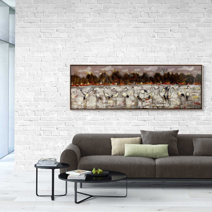 Turnaların Huzurlu Göçü Yağlı Boya Tablosu