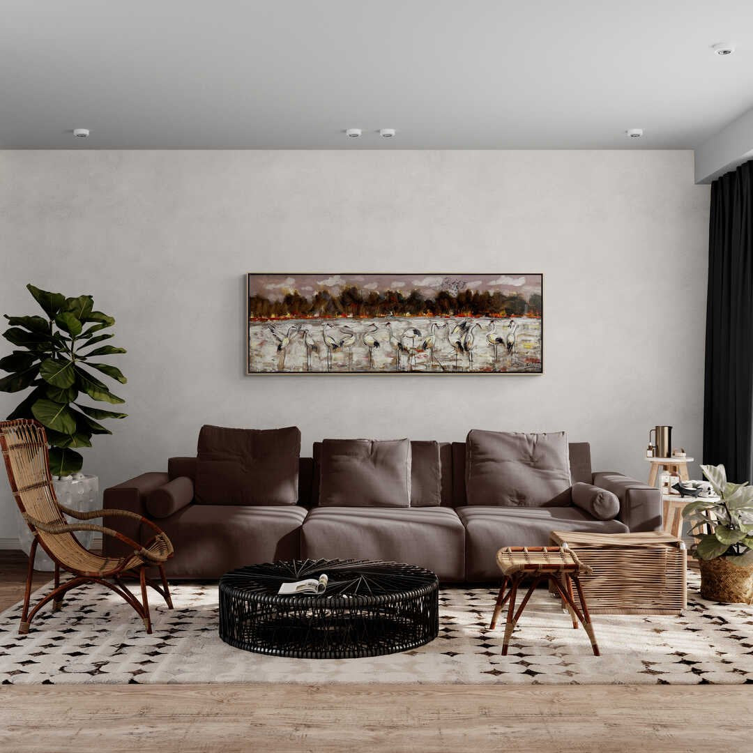 Turnaların Huzurlu Göçü Yağlı Boya Tablosu