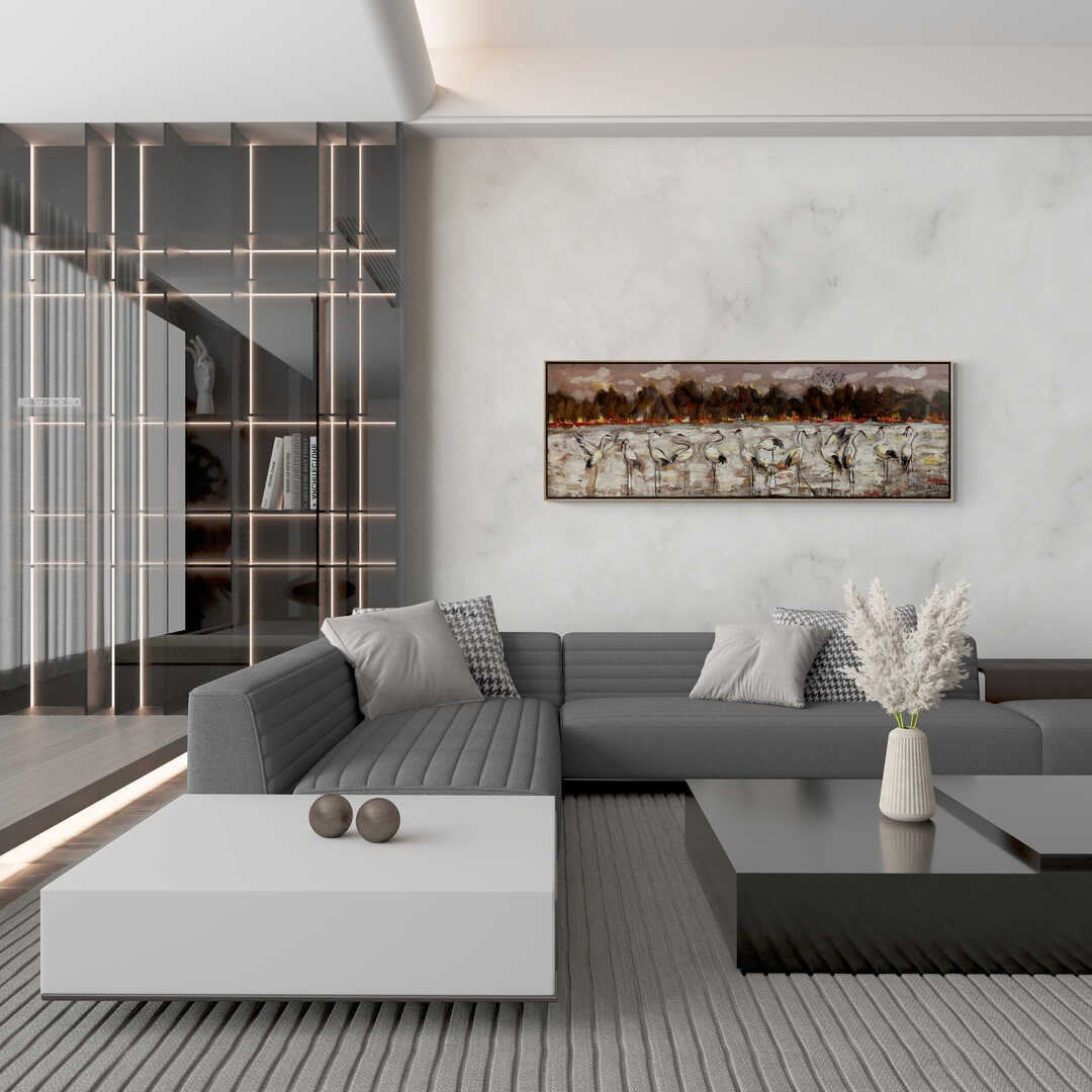 Turnaların Huzurlu Göçü Yağlı Boya Tablosu