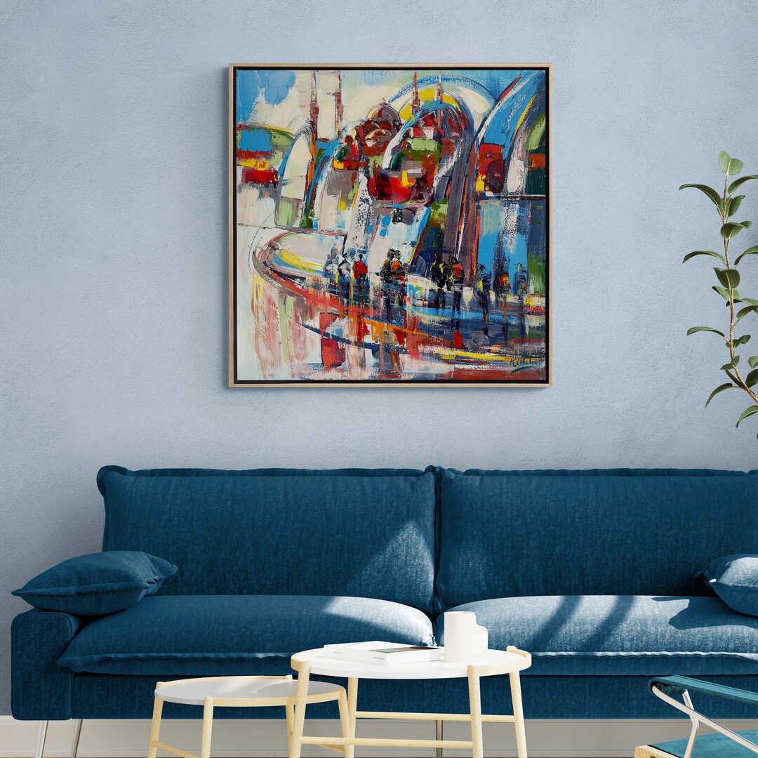 Soyut İstanbul Manzaraları Yağlı Boya Tablosu