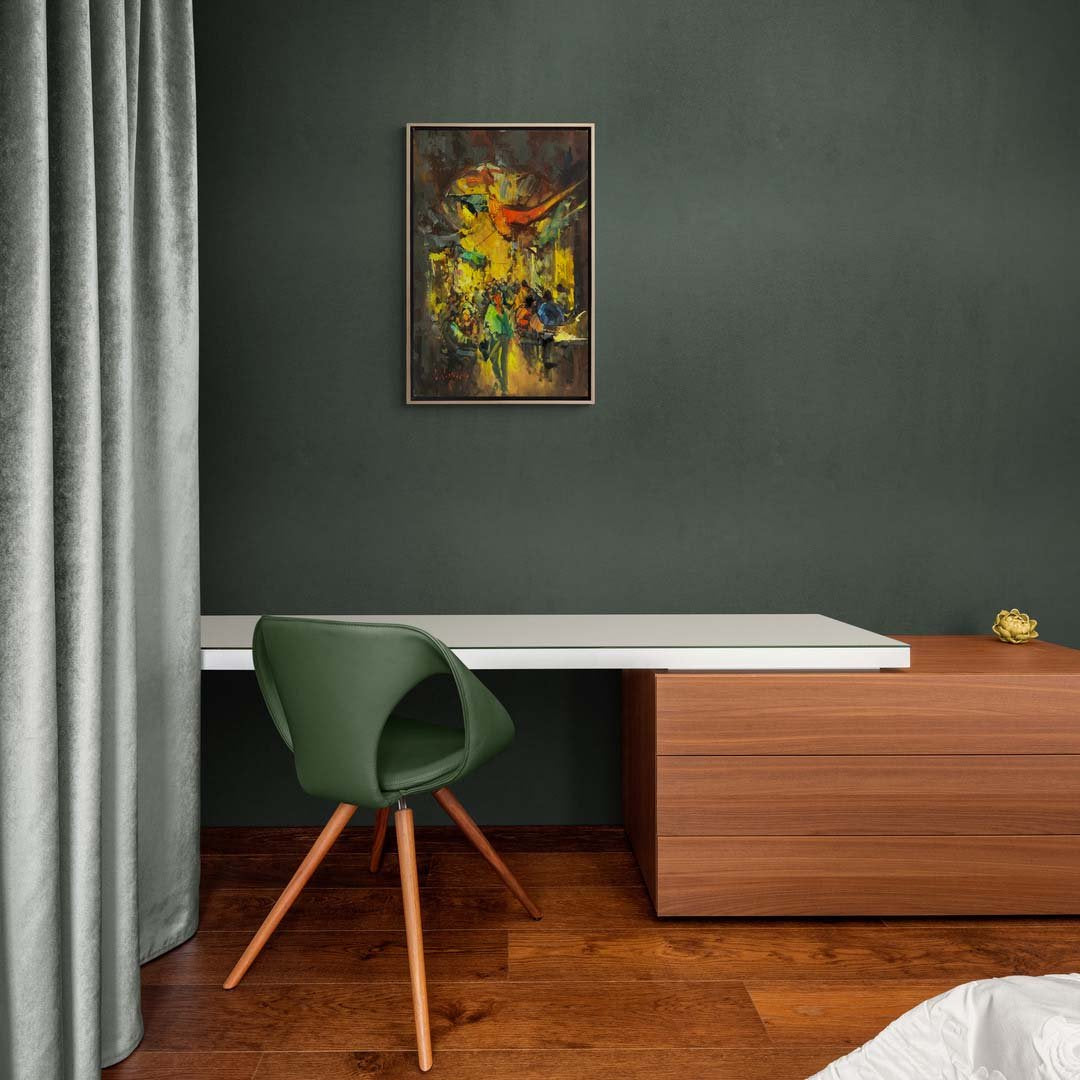 Çarşı İçindeki Hayat Yağlı Boya Tablosu