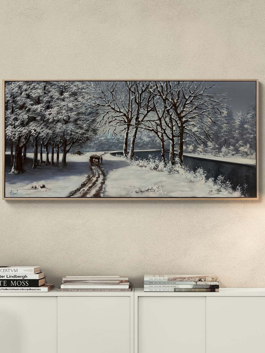 Sessiz Kar Sabahı Yağlı Boya Tablosu