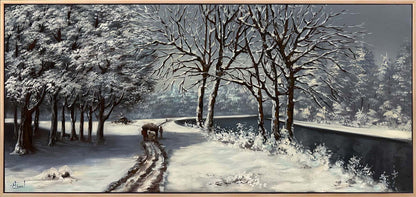 Sessiz Kar Sabahı Yağlı Boya Tablosu