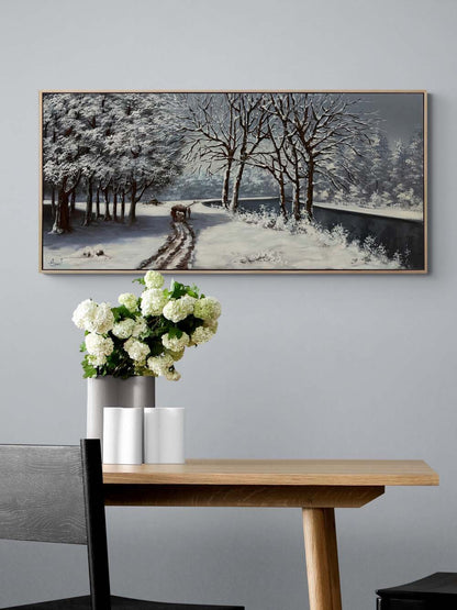 Sessiz Kar Sabahı Yağlı Boya Tablosu