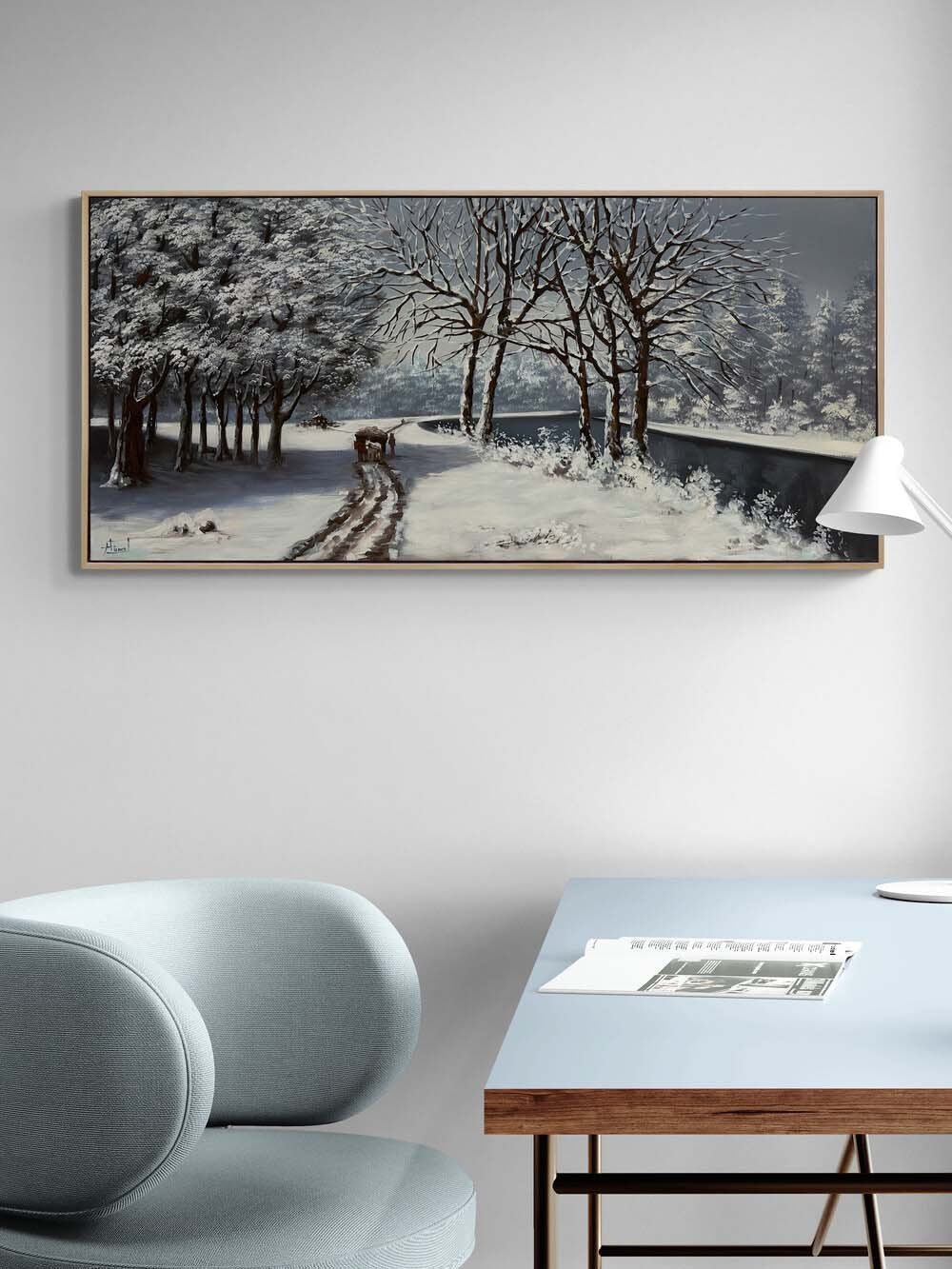 Sessiz Kar Sabahı Yağlı Boya Tablosu