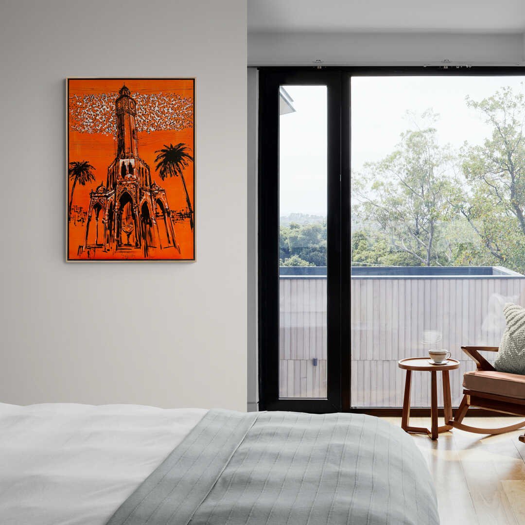 İzmir'in Simgesi Saat Kulesi Yağlı Boya Tablosu