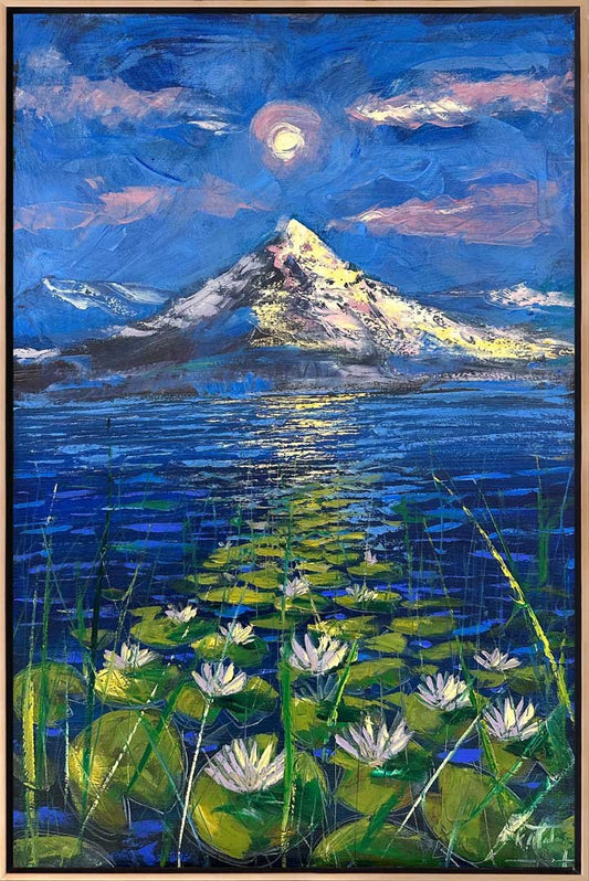 Nilüferlerin Büyülü Manzarası Yağlı Boya Tablosu