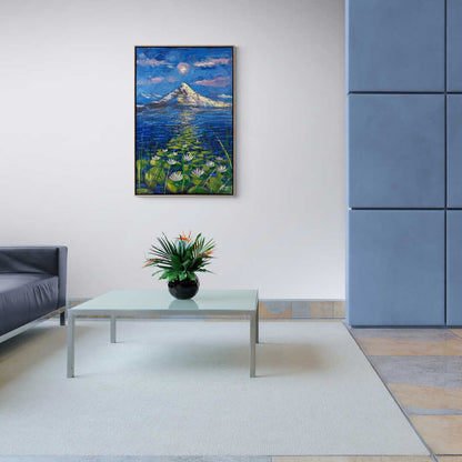 Nilüferlerin Büyülü Manzarası Yağlı Boya Tablosu