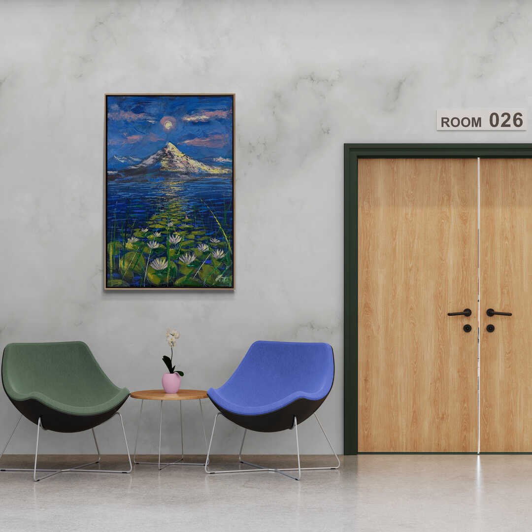 Nilüferlerin Büyülü Manzarası Yağlı Boya Tablosu