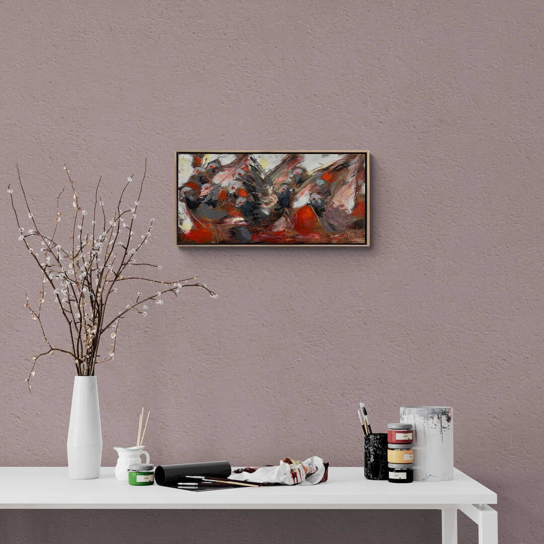 Güvercinlerin Uçuşu Yağlı Boya Tablosu