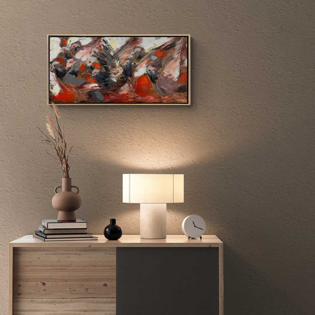 Güvercinlerin Uçuşu Yağlı Boya Tablosu