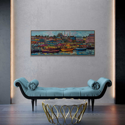 Balık Tekneleri Yağlı Boya Tablosu