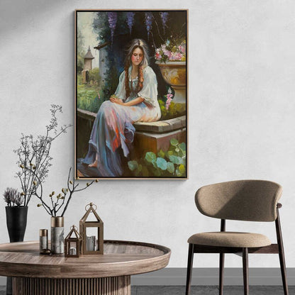 Bahçedeki Huzur Yağlı Boya Tablosu