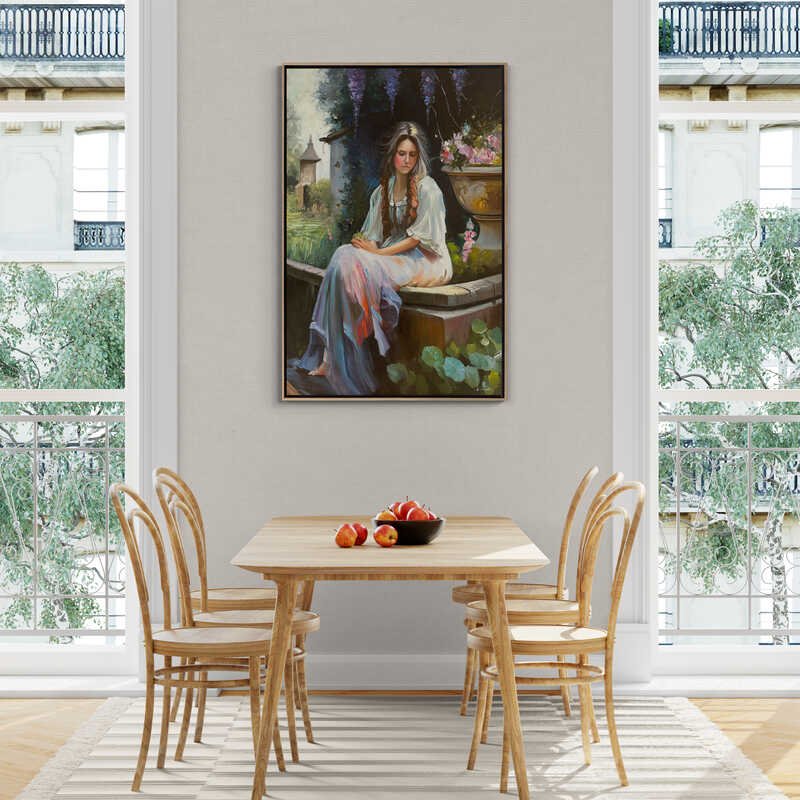 Bahçedeki Huzur Yağlı Boya Tablosu