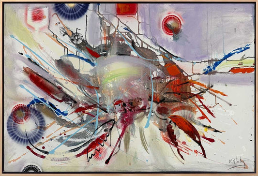 Soyut Yengeç Dokusu Yağlı Boya Tablosu