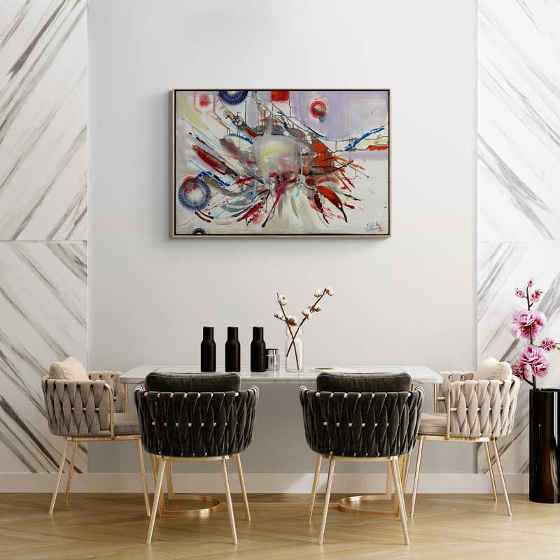 Soyut Yengeç Dokusu Yağlı Boya Tablosu