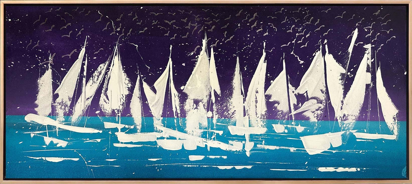 Yelkenlerin Işığı Yağlı Boya Tablosu