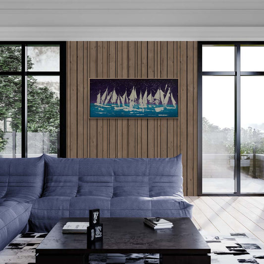 Yelkenlerin Işığı Yağlı Boya Tablosu