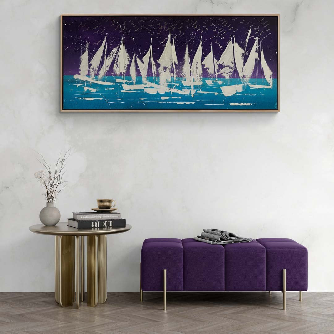 Yelkenlerin Işığı Yağlı Boya Tablosu