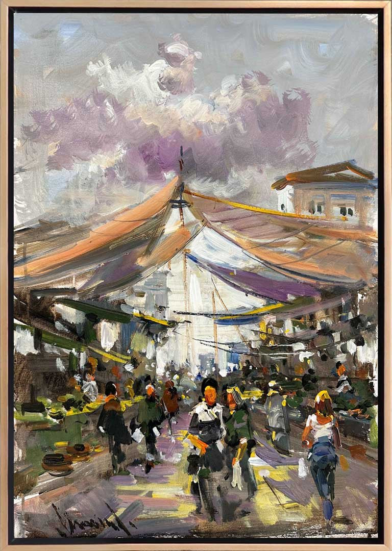 Köy Pazarı Yağlı Boya Tablosu