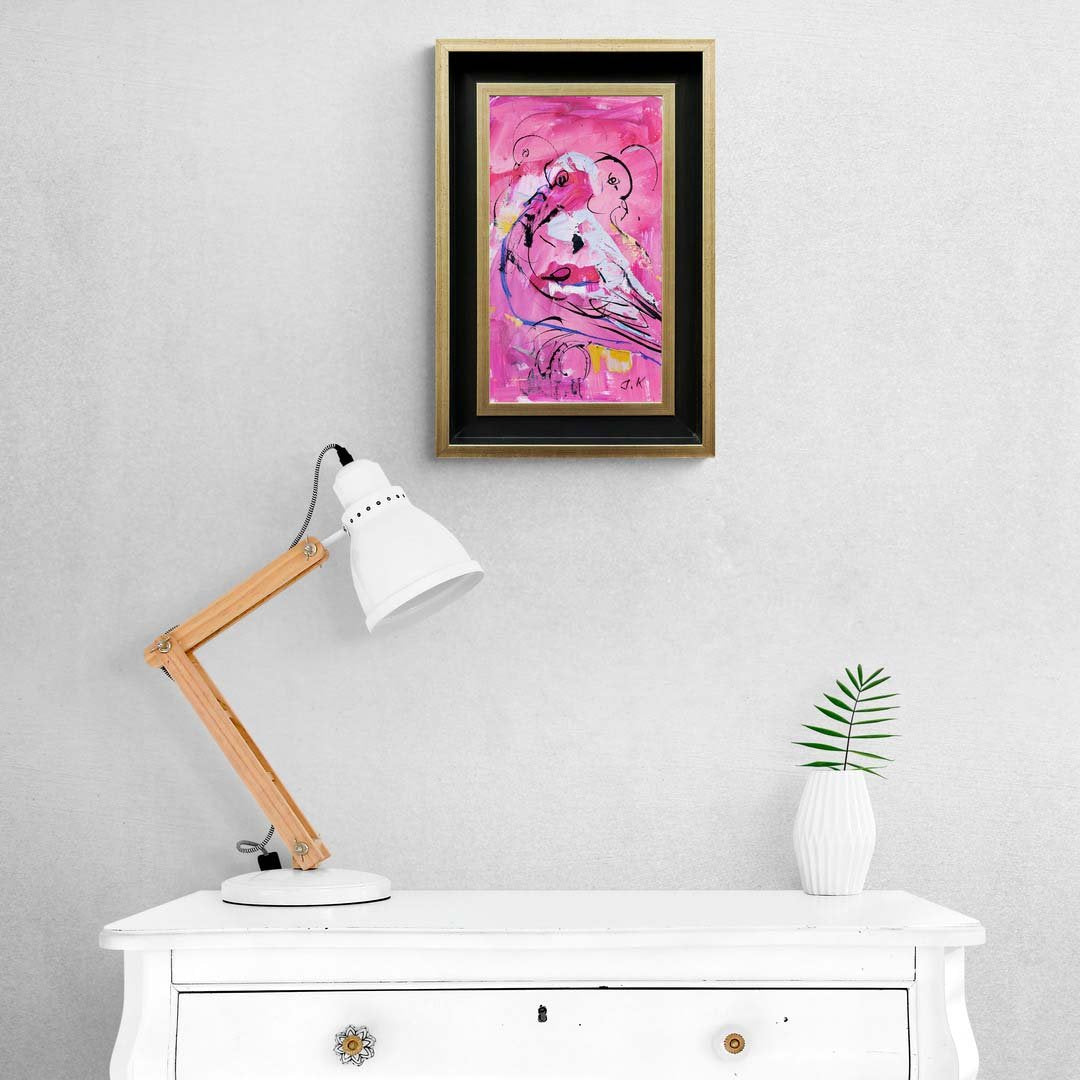 Renkli Güvercinler Yağlı Boya Tablosu