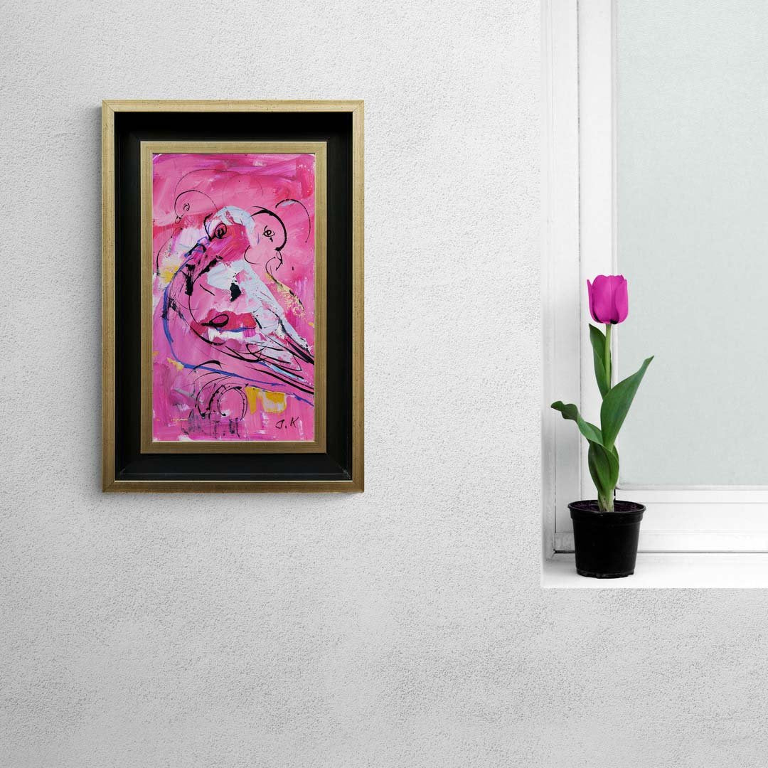 Renkli Güvercinler Yağlı Boya Tablosu