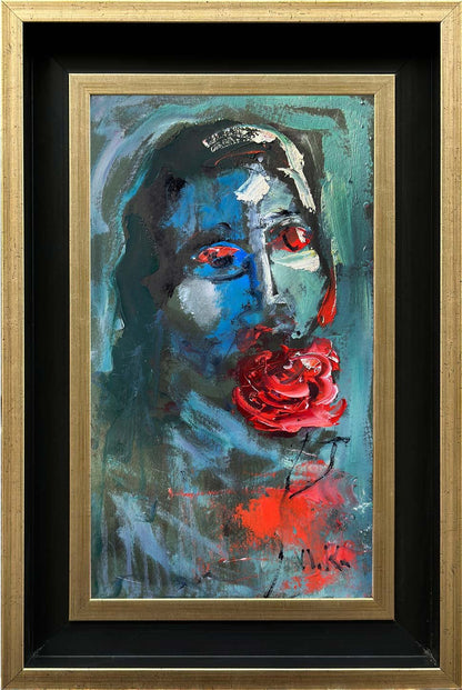 Kadın ve Gül Yağlı Boya Tablosu