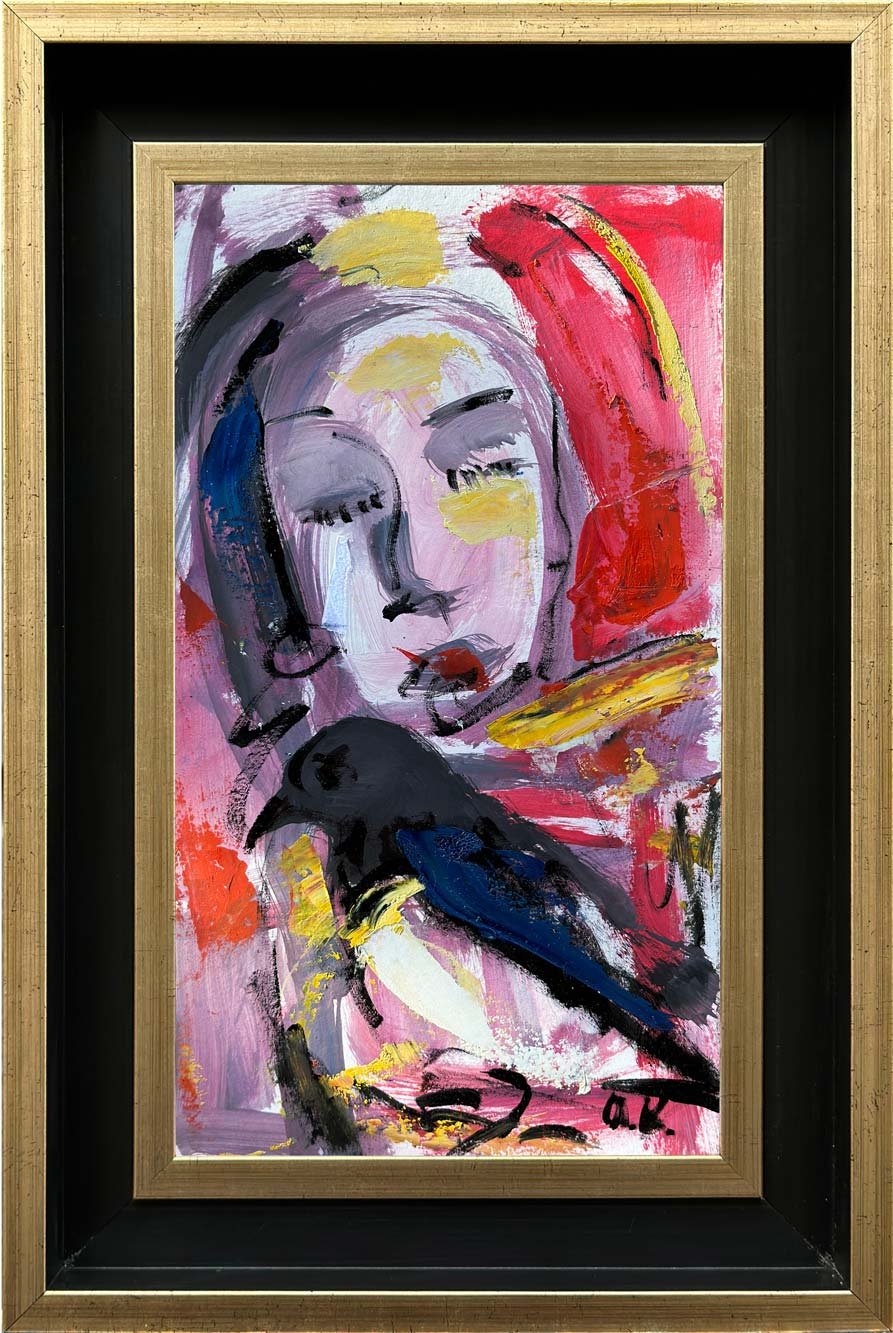 Kadın Kuşun İzinde Yağlı Boya Tablosu