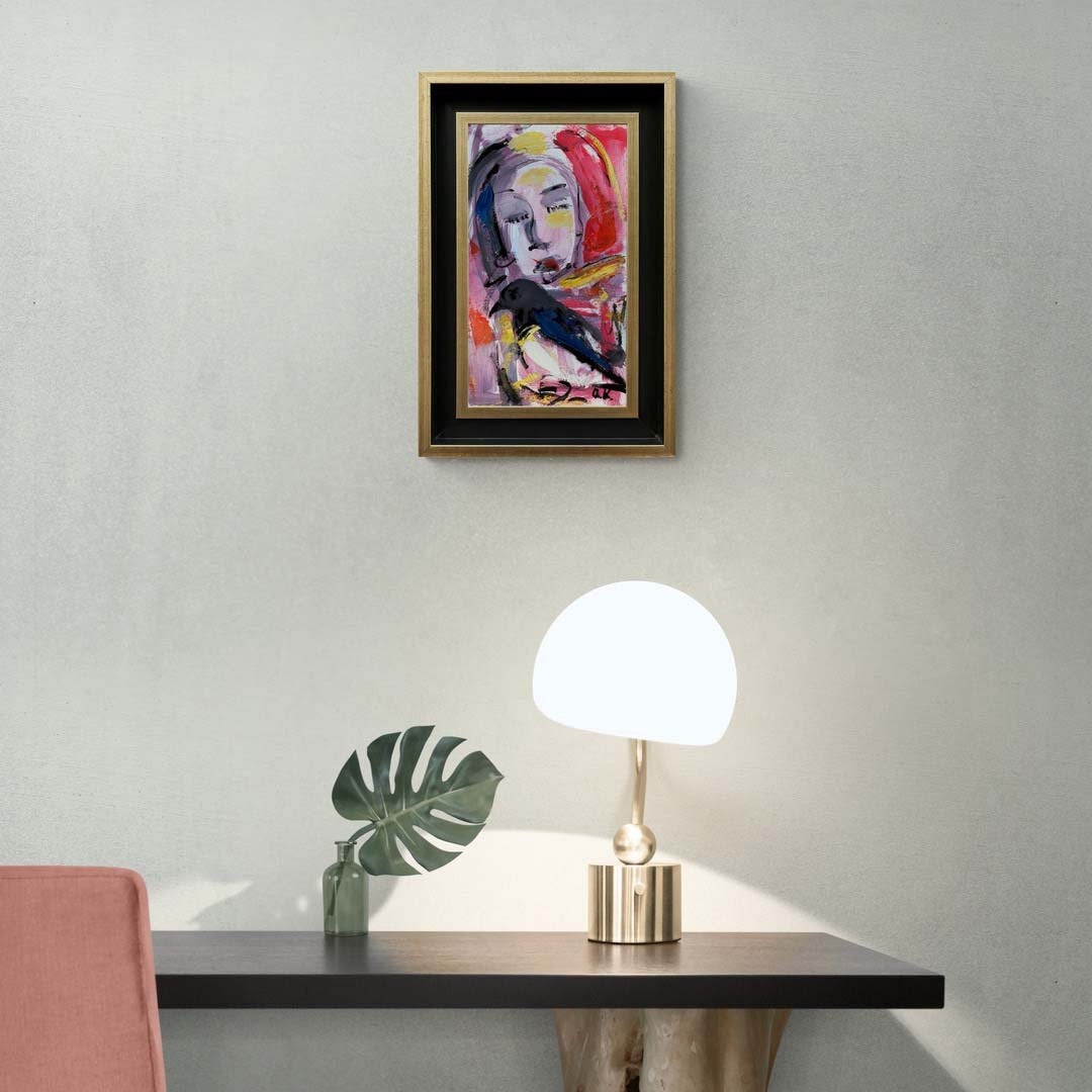 Kadın Kuşun İzinde Yağlı Boya Tablosu