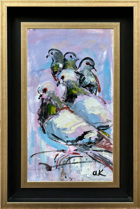 Güvercinlerin İncelikleri Yağlı Boya Tablosu