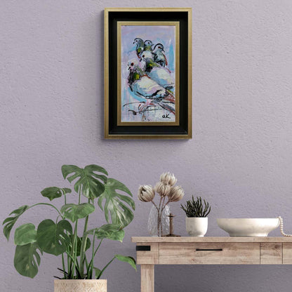 Güvercinlerin İncelikleri Yağlı Boya Tablosu