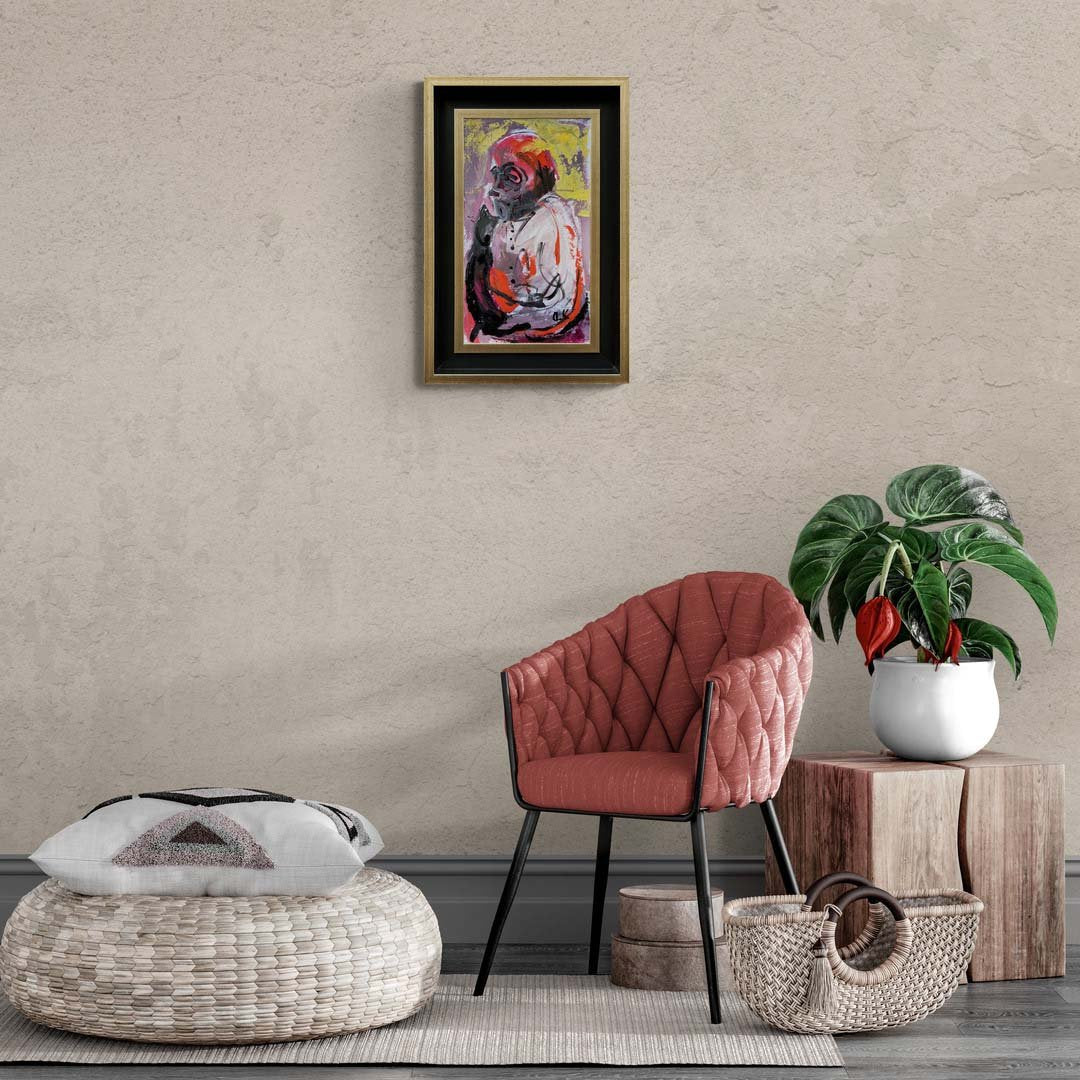 Soyut Zamanda İnsan Yağlı Boya Tablosu