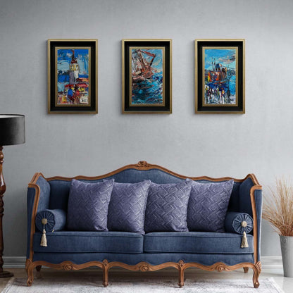 Ortaköy'de Bir Gün Yağlı Boya Tablosu