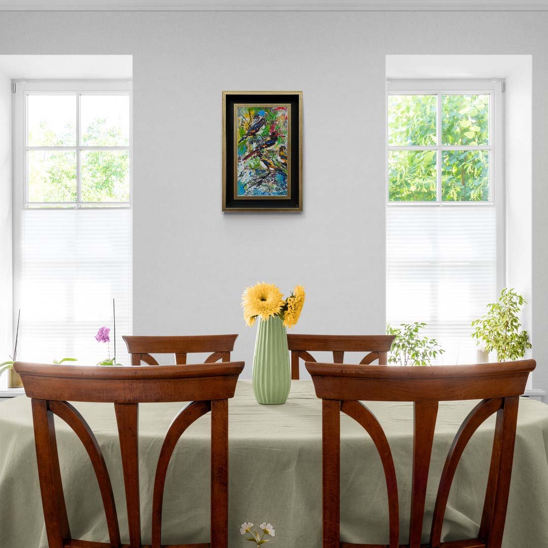 Baharın Kuşları Yağlı Boya Tablosu