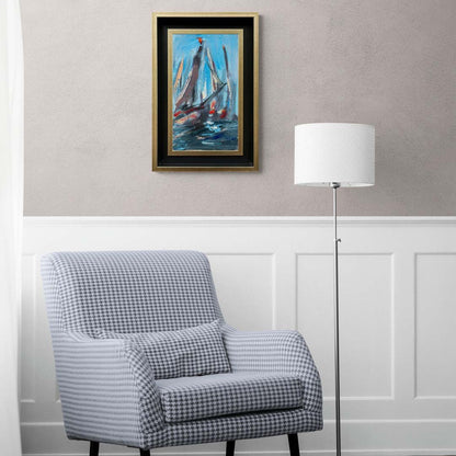 Soyut Yelkenlerin Peşinde Yağlı Boya Tablosu