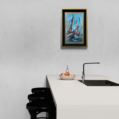 Soyut Yelkenlerin Peşinde Yağlı Boya Tablosu