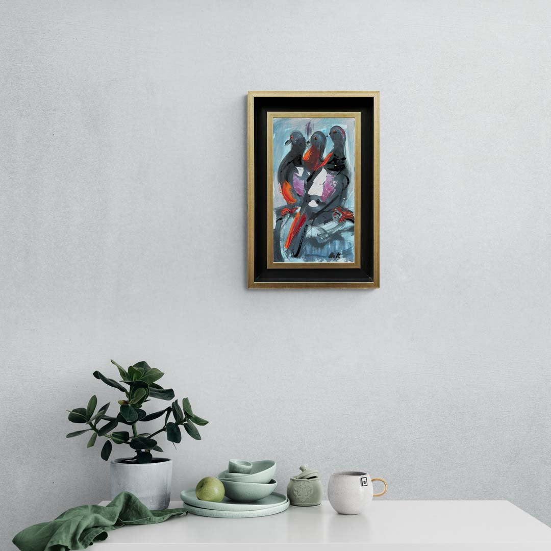 Güvercinlerin Bekleyişi Yağlı Boya Tablosu