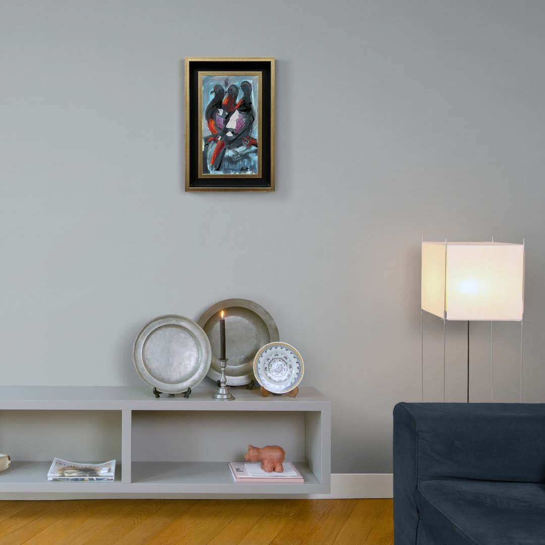 Güvercinlerin Bekleyişi Yağlı Boya Tablosu