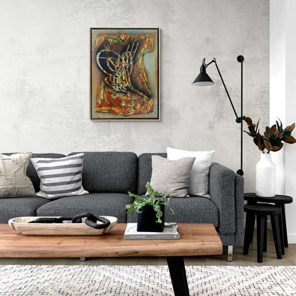 Kaftan Üzerinde Tuğra Yağlı Boya Tablosu