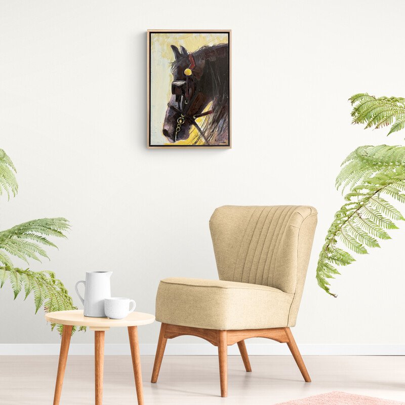 Siyah At Yağlı Boya Tablosu