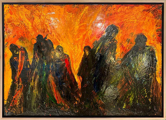 İnsan Siluetleri Yağlı Boya Tablosu