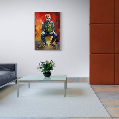 Çılgın Joker Portresi Yağlı Boya Tablosu