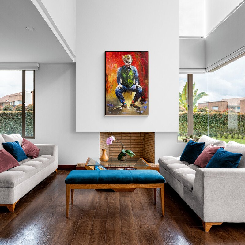 Çılgın Joker Portresi Yağlı Boya Tablosu