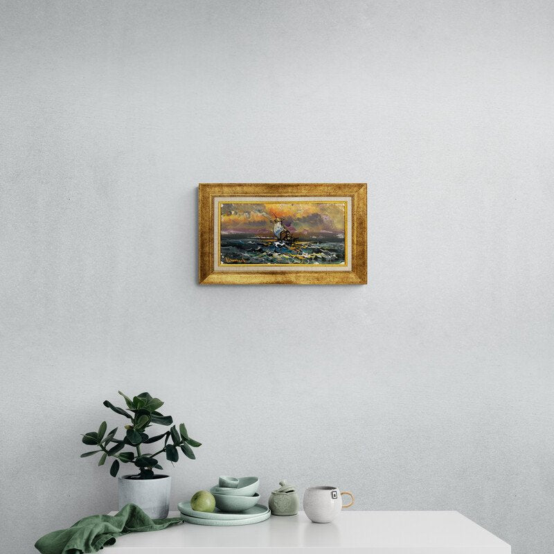 Hırçın Dalgaların Dansı Yağlı Boya Tablosu